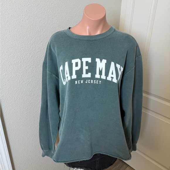 Comfort Colors Tops - Green Cape May New Jersey Crew Sweatshirt Sz L